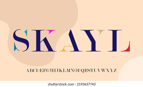 colorful stylish minimal typography capital letter logo design