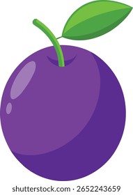 Ilustración vectorial colorida y elegante de la fruta de ciruela, diseño del icono del Vector de la fruta de ciruela, Antiguas y recurso gráfico retro del Vector de la fruta de ciruela, Arte vectorial editable de la fruta de ciruela