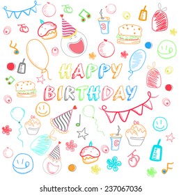 Colorful stylish seamless pattern for Happy Birthday.