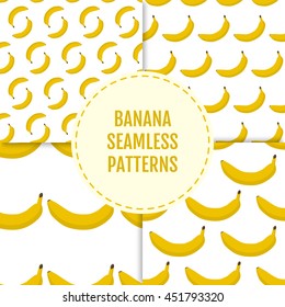 Colorful stylish summer seamless pattern of bananas. Vector illustration of summer fruits. Eco food illustration. Can be used for banner, cards, invitations etc.