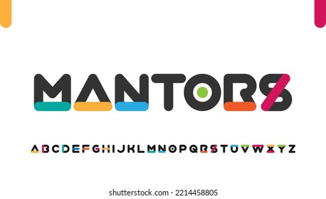 colorful stylish typography alphabet capital letter logo design
