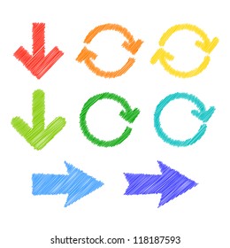 Colorful stylized arrows. Vector illustration