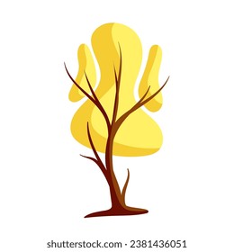 Árbol de otoño colorido y estilizado. Gráficos vectoriales.