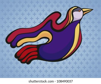 Colorful stylized bird,