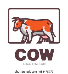 Colorful stylized drawing of going motley cow