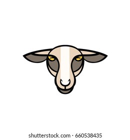 Colorful stylized drawing head of sheep