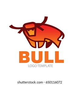 Colorful stylized drawing of stand powerful bull