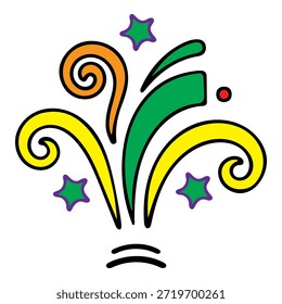 Colorful Stylized Firework Explosion Icon. Celebration, Carnival, and Fun Event Symbol.