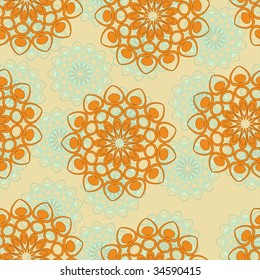 Colorful stylized flowers seamless background pattern