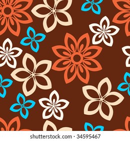 Colorful stylized flowers seamless background pattern