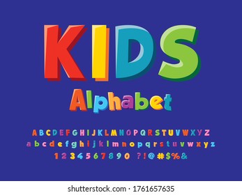 Colorful stylized font and alphabet