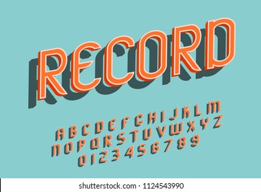 Colorful stylized font and the alphabet. Vector illustration