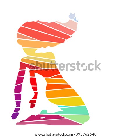 colorful stylized girl pose drawing made stock vector royalty free