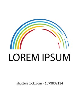 colorful stylized lines, rainbow vector logo template