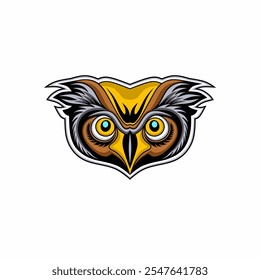 Colorful stylized owl head vector illustration. Captures the owl's signature style with a modern and clear design.