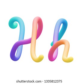 Colorful stylized rainbow alphabet, letter H vector illustration
