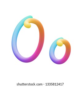 Colorful stylized rainbow alphabet, letter O vector illustration