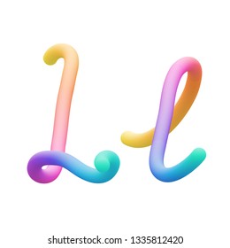 Colorful stylized rainbow alphabet, letter L vector illustration