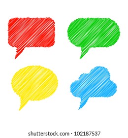Colorful stylized speech bubbles. Vector illustration