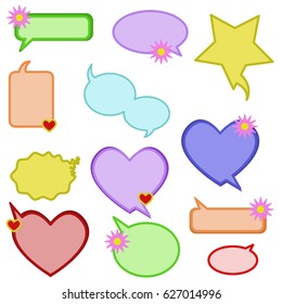 Colorful stylized speech bubbles. Vector illustration. 