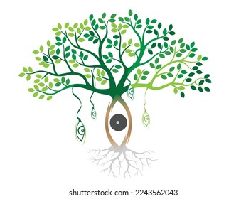 Colorful Stylized Tree with Eye Stock Vector - Illustration of representing, foliage and eyes creative logo design vector graphic and illustration.