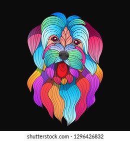 colorful stylized vector maltese breed dog-vector