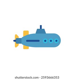 A colorful submarine icon ideal for kids' projects and playful designs.