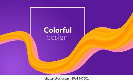 Colorful substance, abstract background. Colorful flowing waves, modern background. Multi-colored liquid wave flow, vector illustration