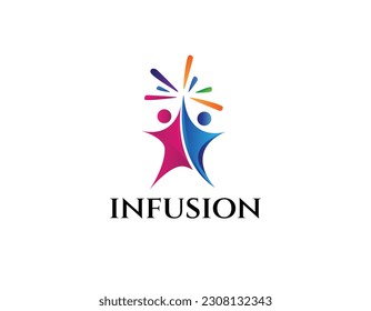 Colorful Success People Business Logo Design Template