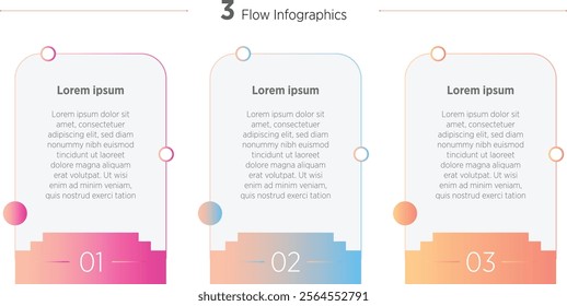 Colorful Success project boosting research rectangular choice infographic design template. Business success Design with icons. Instructional graphics with 3 options. Visual data presentation