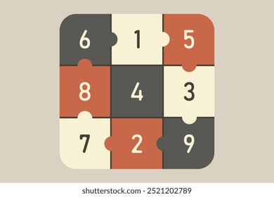 Vetor de sudoku colorido. Sudoku vetorial em um fundo isolado.