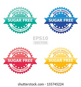 Colorful "sugar free" sign, rubber stamp.