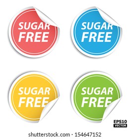 Colorful Sugar Free stickers isolated on white background. -eps10 vector