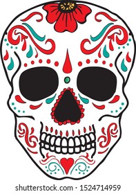 Colorful Sugar Skull for Day of the Dead