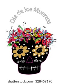 colorful sugar skull day of the dead concept  dia de los muertos