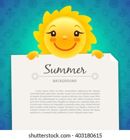 Colorful summer background with copy space for your vacations project. Clipping paths included.
