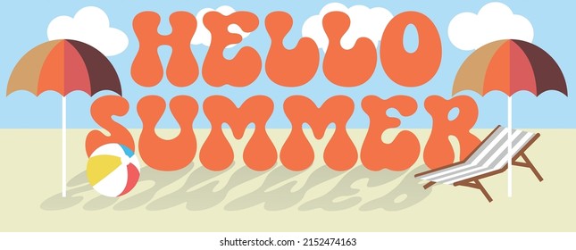 Colorful summer background design banner. Horizontal website header, greeting card, poster