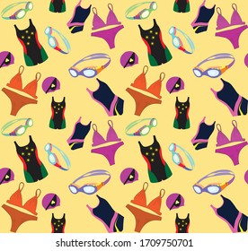 colorful summer background include swimming wears