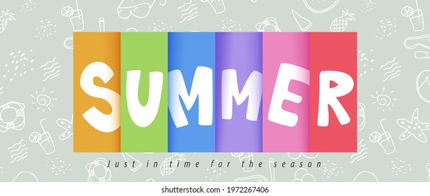 Colorful Summer background layout banner background. 
