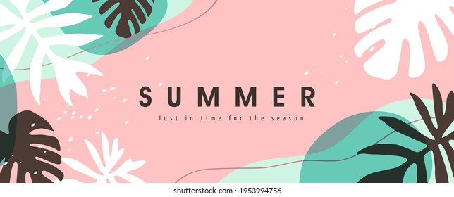 Colorful Summer background layout banners design. Horizontal poster, greeting card, header for website