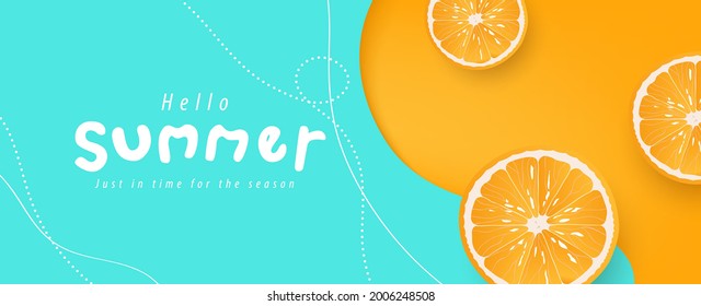 Colorful Summer Background Layout Banners Design. Horizontal Poster, Greeting Card, Header For Website