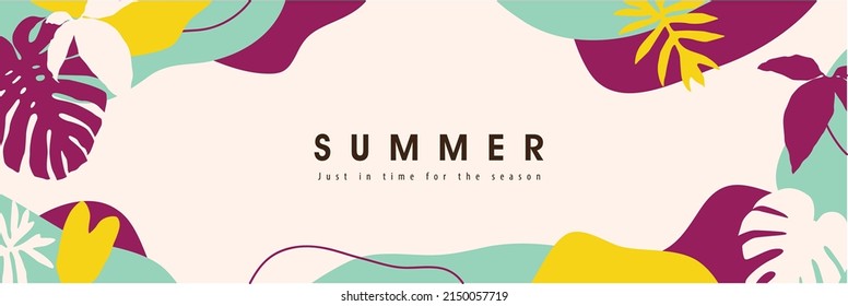 Colorful Summer background layout banners design. Horizontal poster, greeting card, header for website