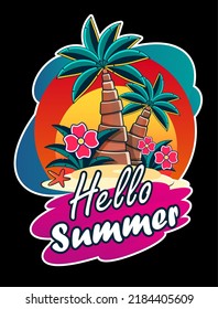 Colorful Summer background layout banners design. Horizontal poster, greeting card, header for website