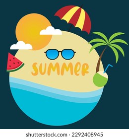 Colorful Summer background layout banners design. Horizontal poster, greeting card, header for website
