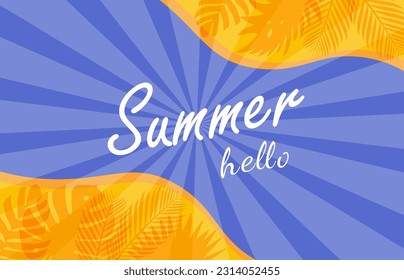 Diseño de carteles de diseño de fondo de verano colorido. Afiche horizontal, tarjeta de saludo, cabecera del sitio web