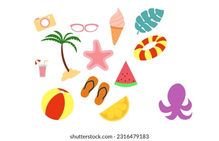 Diseño de carteles de diseño de fondo de verano colorido. Afiche horizontal, tarjeta de saludo, cabecera del sitio web