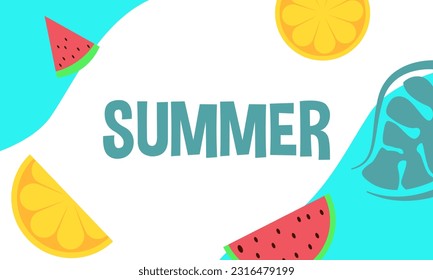 Colorful Summer background layout banners design. Horizontal poster, greeting card, header for website