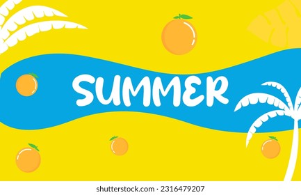 Colorful Summer background layout banners design. Horizontal poster, greeting card, header for website