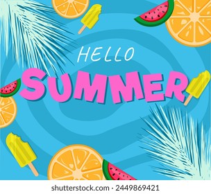 Colorful Summer background layout banners design. Poster, greeting card, header for website