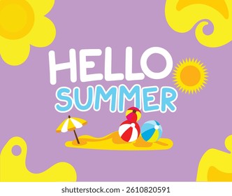 Colorful Summer background layout banners design. Horizontal poster, greeting card, header for website
